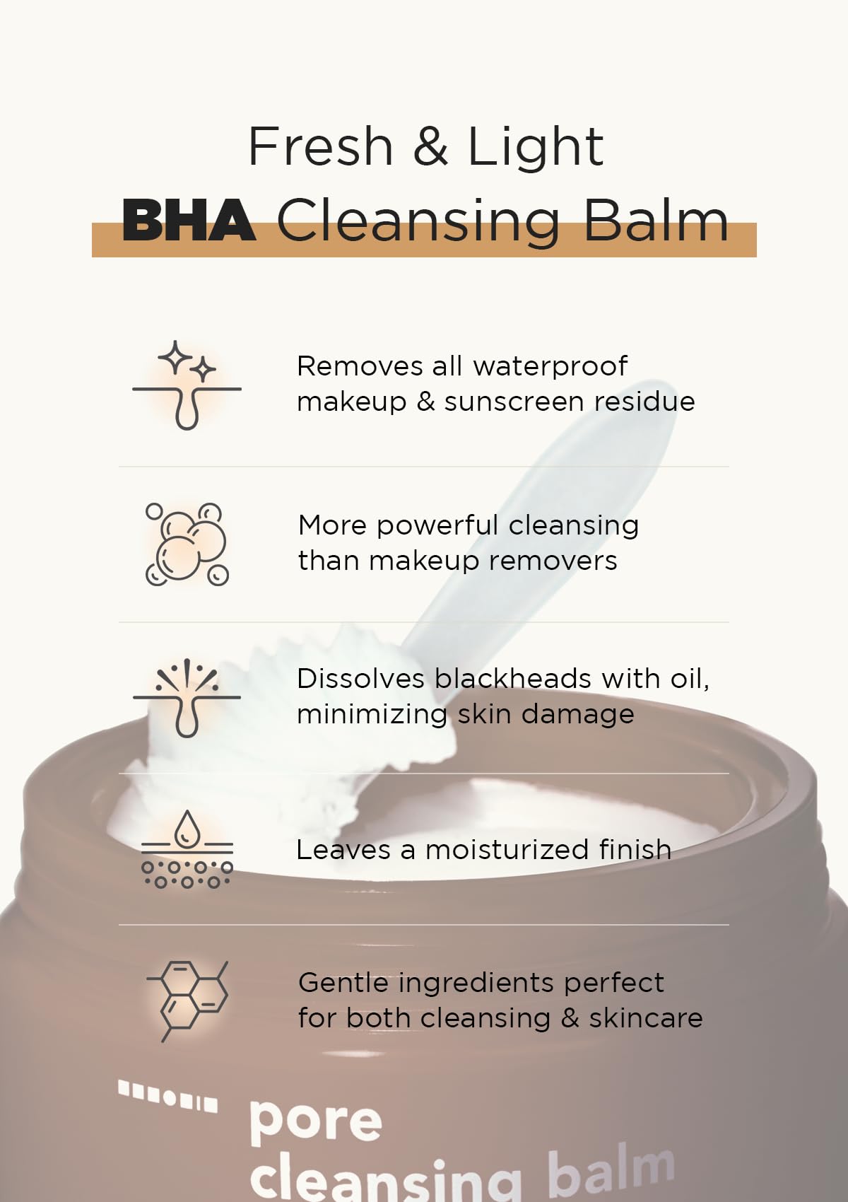 Hanskin BHA Pore Cleansing Balm rinse shows milky wash for clean skin.