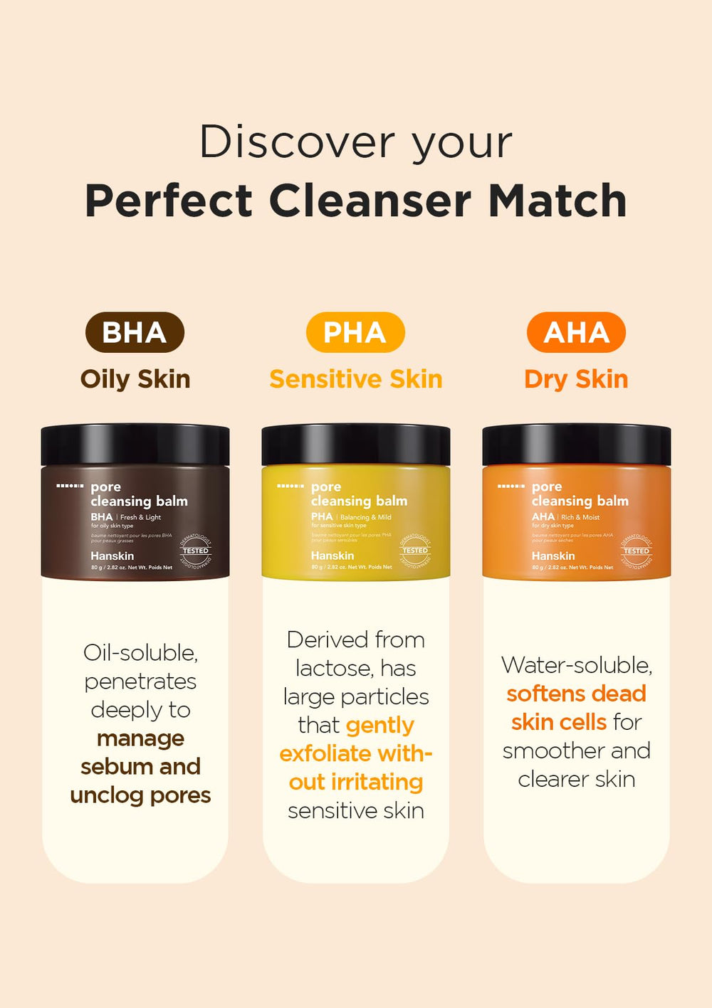 Hanskin BHA Pore Cleansing Balm travel compact ideal for on-the-go cleansing.
