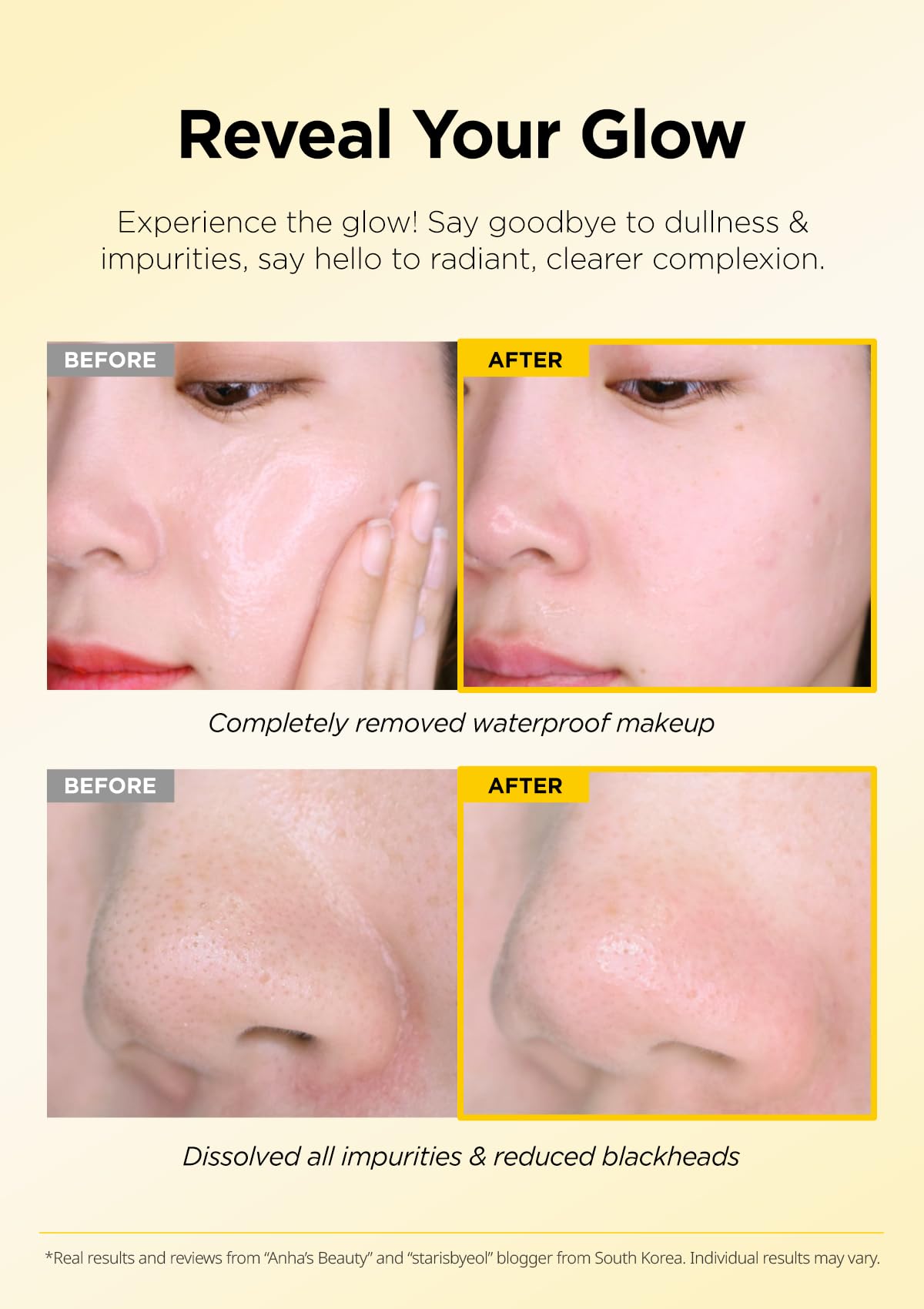Solid-to-oil transformation shown as the balm melts to cleansing oil.