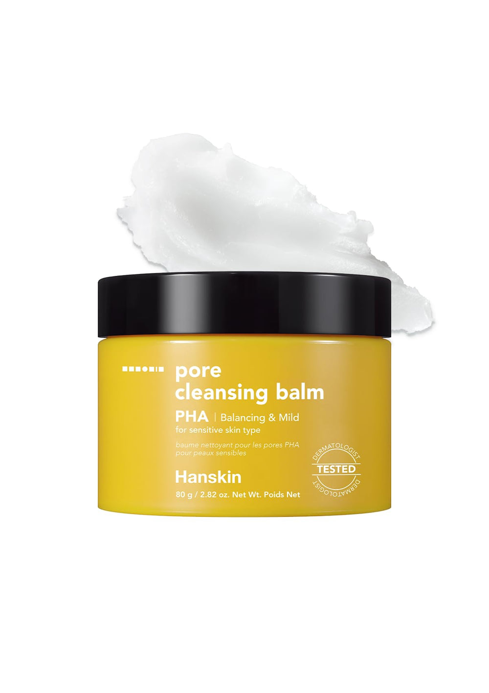Hanskin PHA Pore Cleansing Balm packaging shows travel-friendly cleansing compact.
