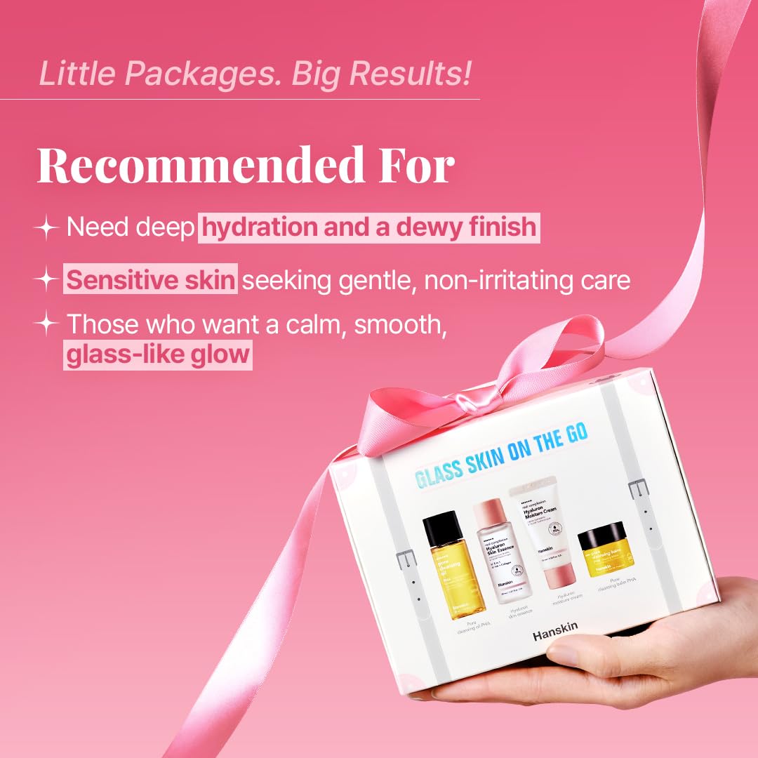 Hanskin travel mini bottles lineup showcases TSA-friendly skincare on the go.