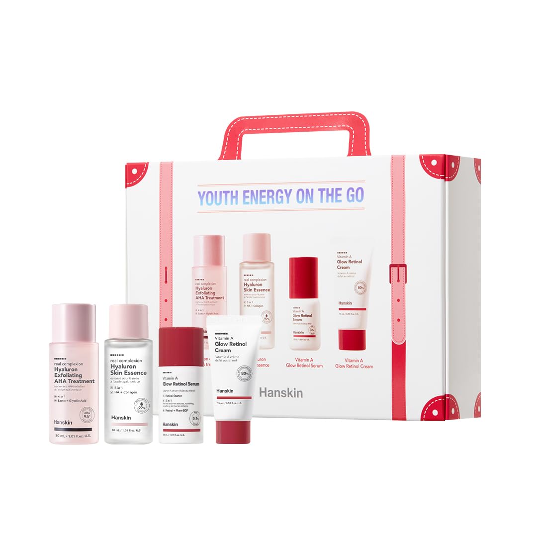 Hanskin Youth Energy on the Go Kit toner for gentle exfoliation on the go