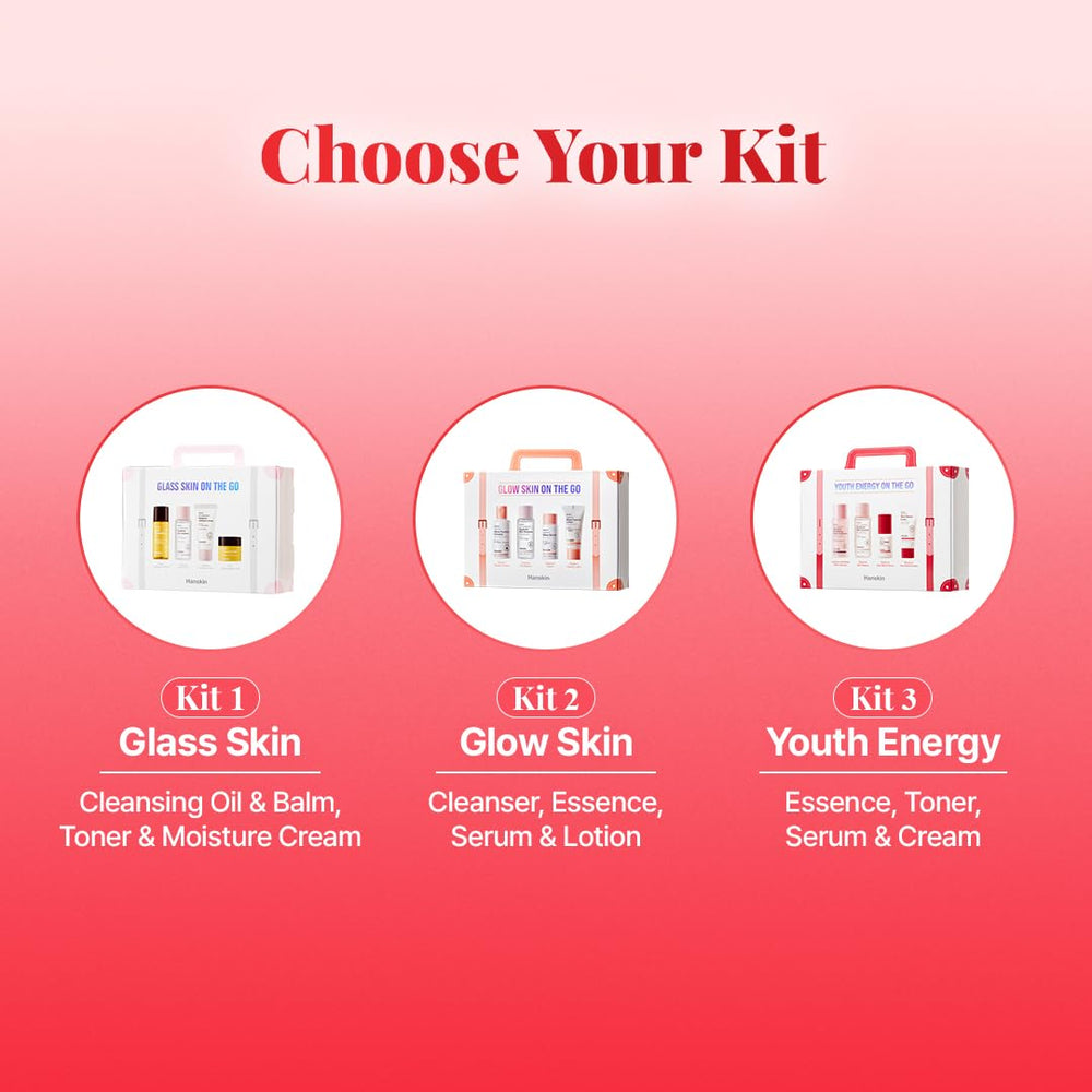 Hanskin Unboxing: clear 4-step routine showcased for on the go skincare