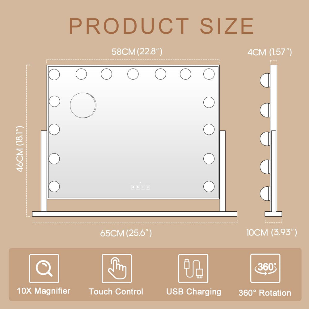 Hansong vanity mirror size 23x18 inches fits many vanity spaces