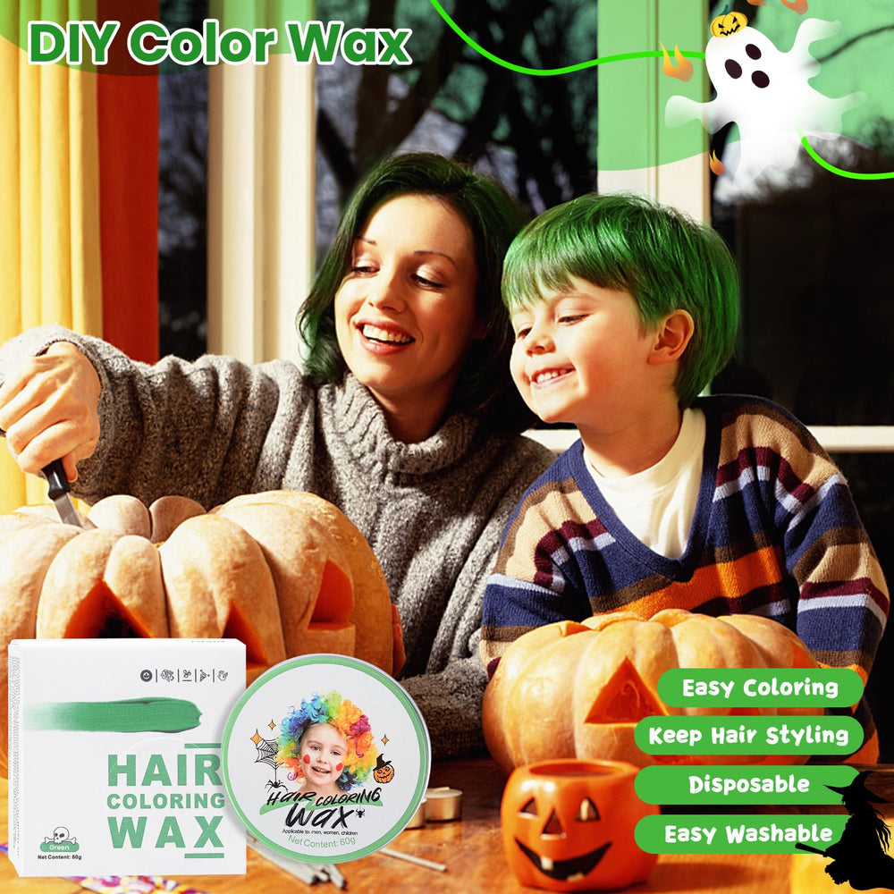 Hansuby kid-friendly green hair wax demonstrating gentle use