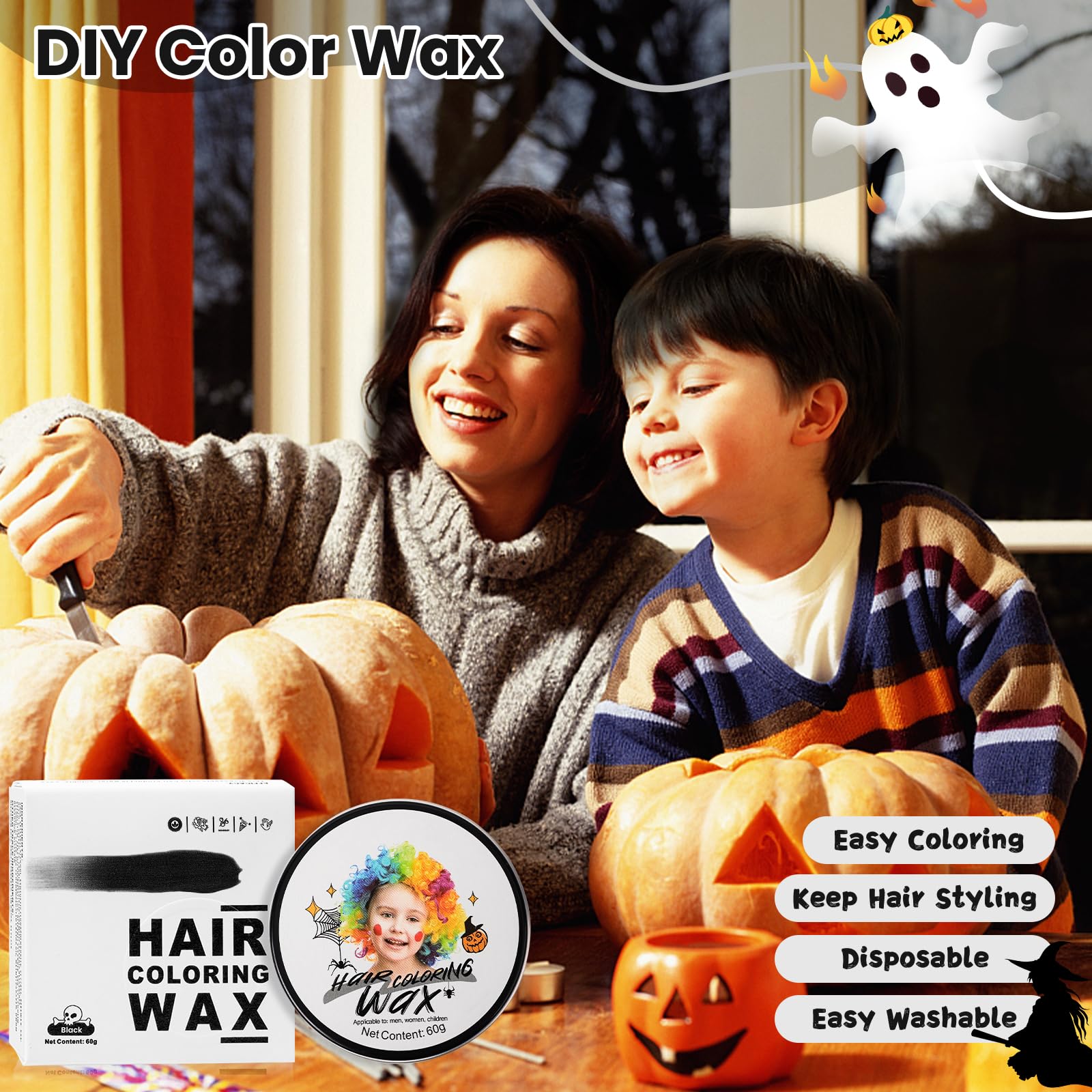 Hansuby two-in-one styling wax — styling and color in one step.