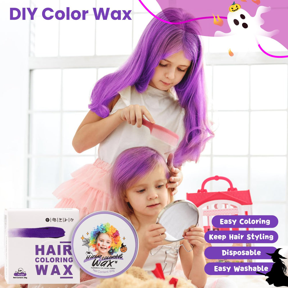 Hansuby water-based styling wax, shapes hair while adding violet color.