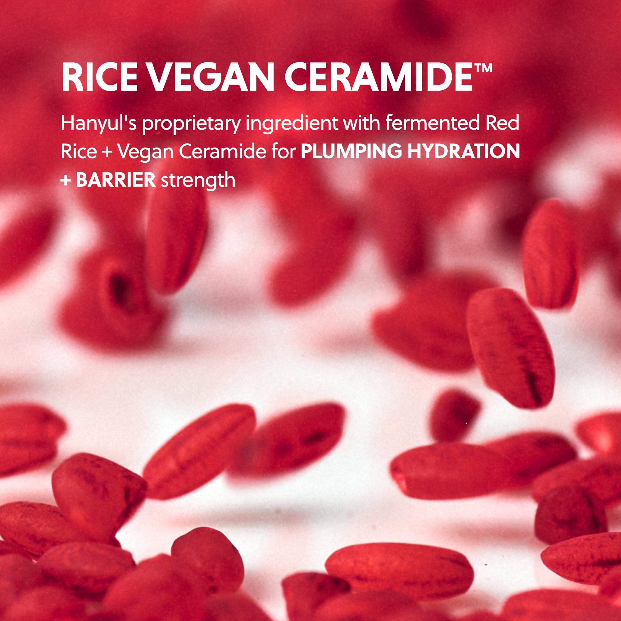 Close-up of HANYUL Red Rice Hydrating Cream texture and richness