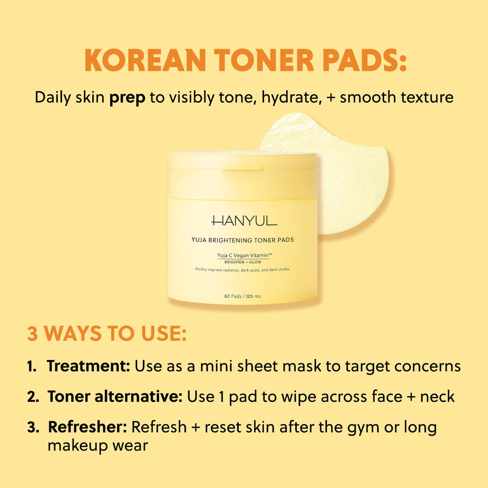 HANYUL Yuja Toner Pads glow visible after use in routine.