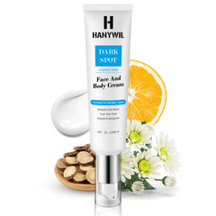 HANYWIL dark spot remover bottle close-up for even skin tone.