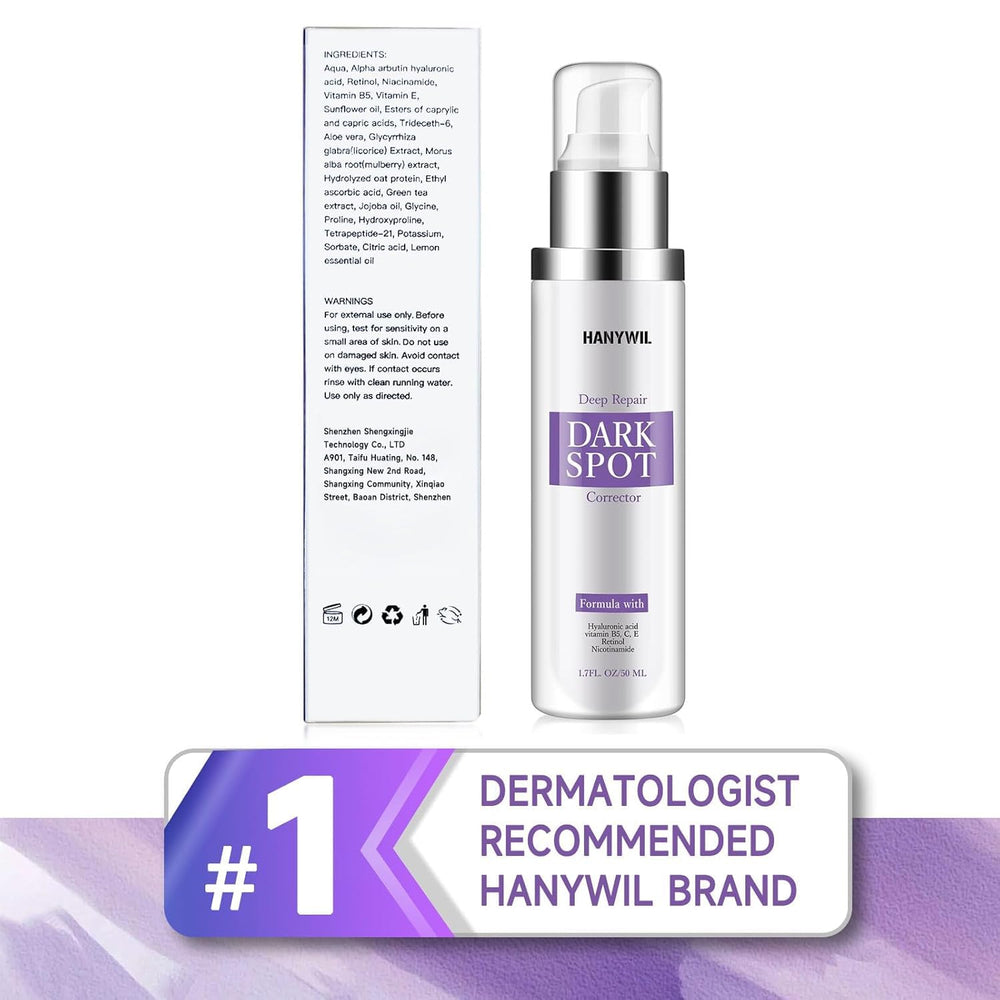 HANYWIL duo packaging box showing premium skincare set for age spots.
