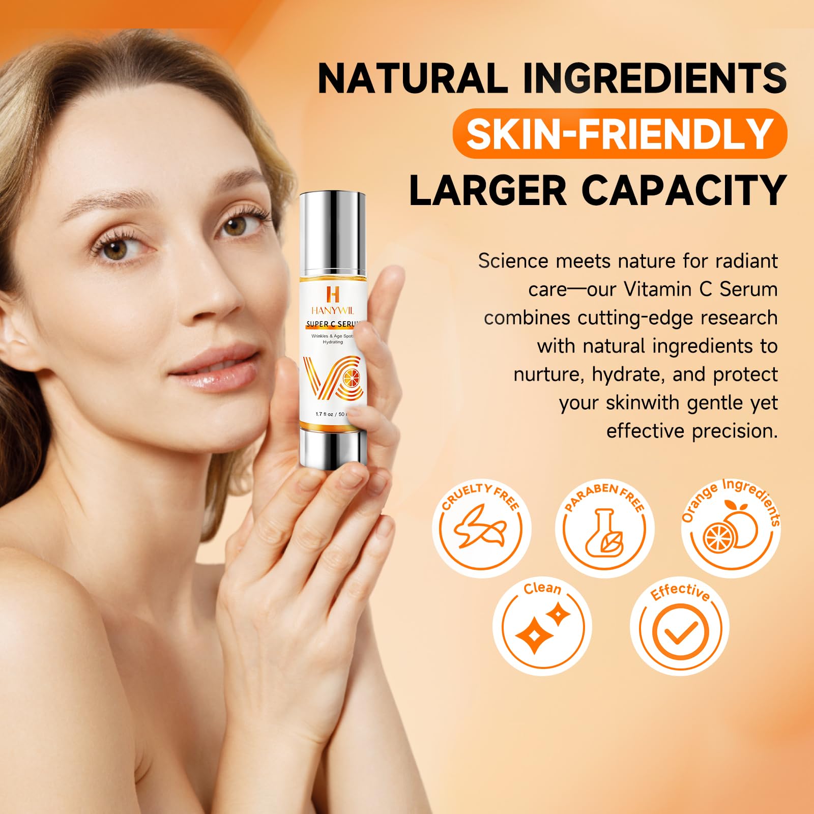 HANYWIL Nighttime skin repair gesture before moisturizer.