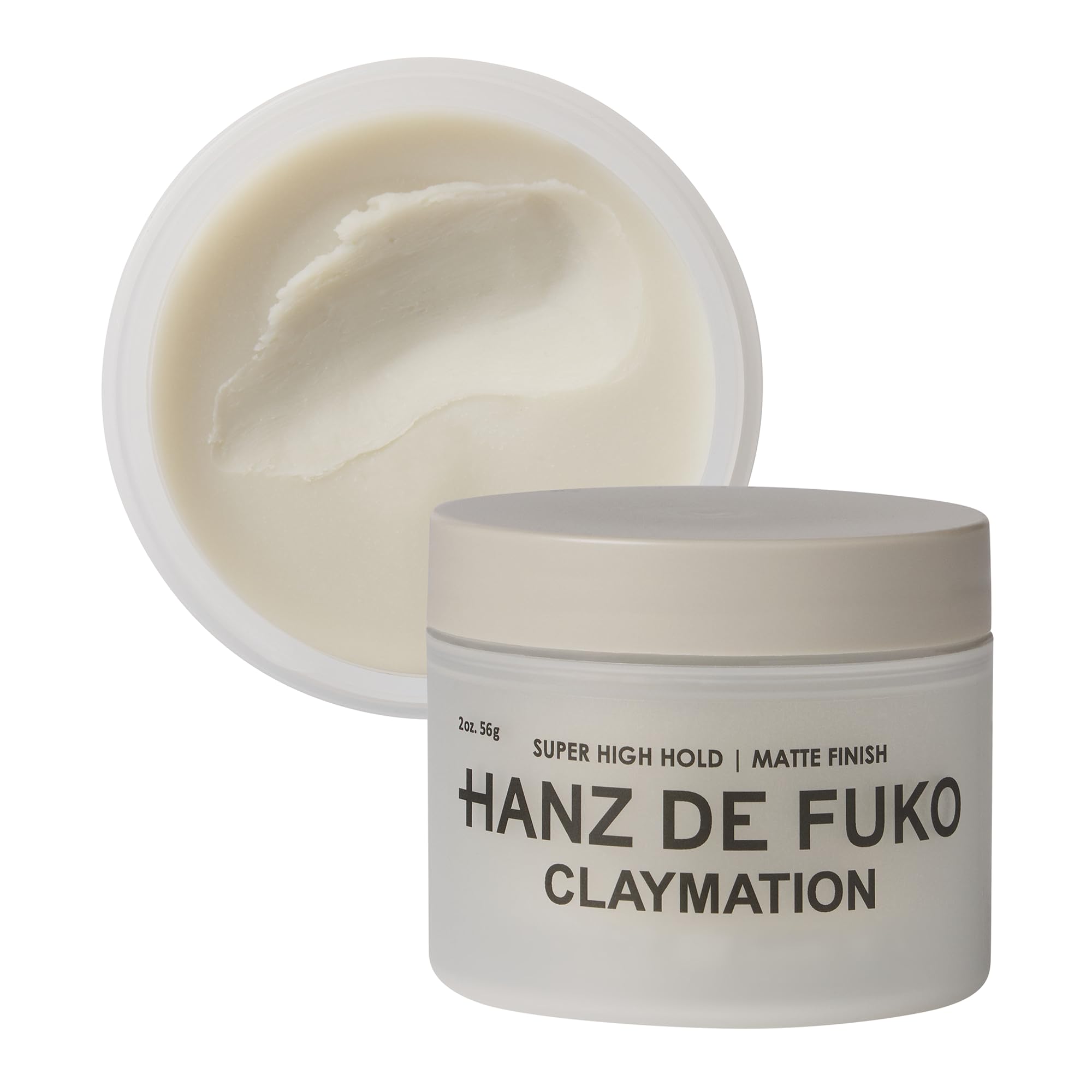 Hanz de Fuko Claymation bottle close-up shows matte, high-hold styling.