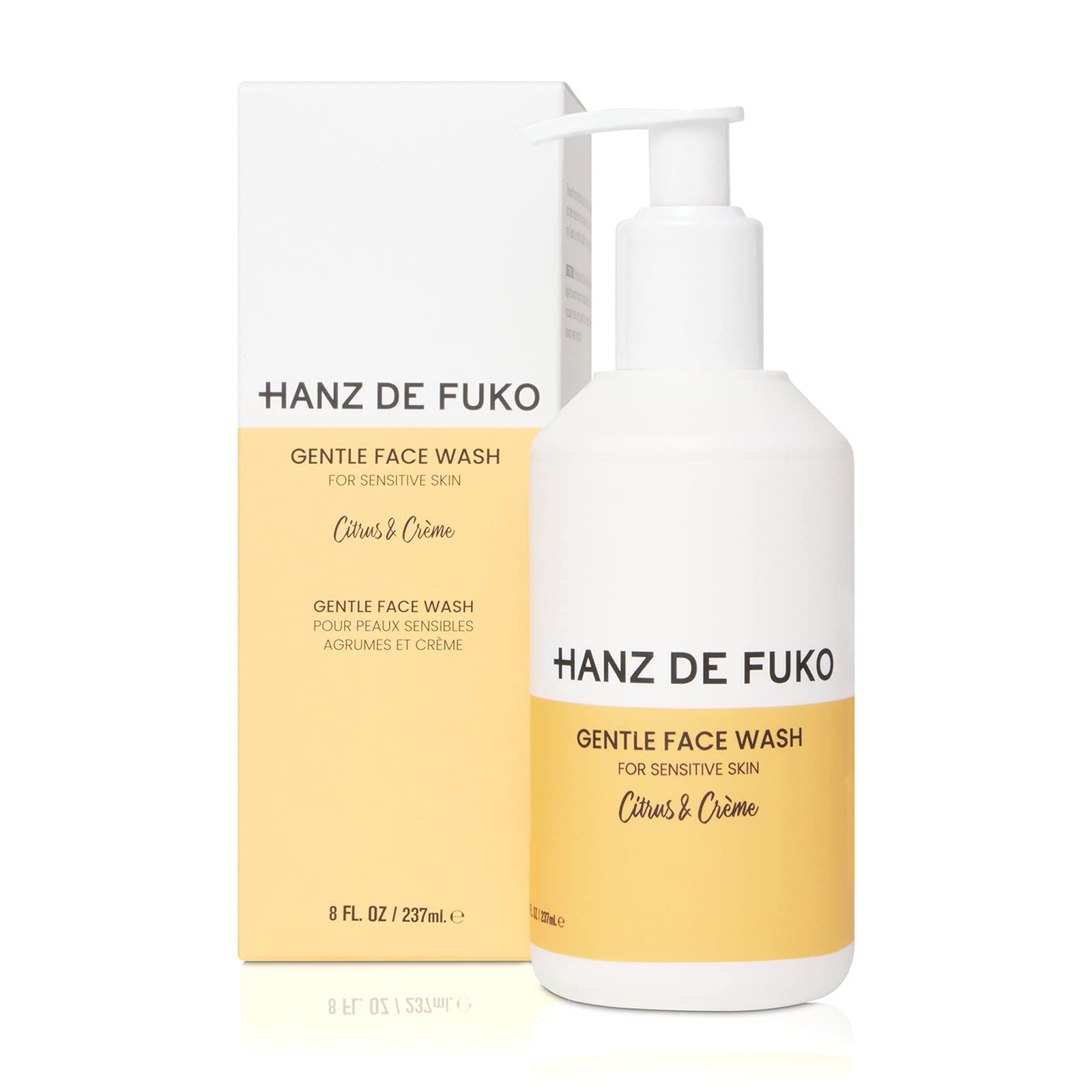 Hanz de Fuko Gentle Face Wash bottle with citrus-creme scent for sensitive skin