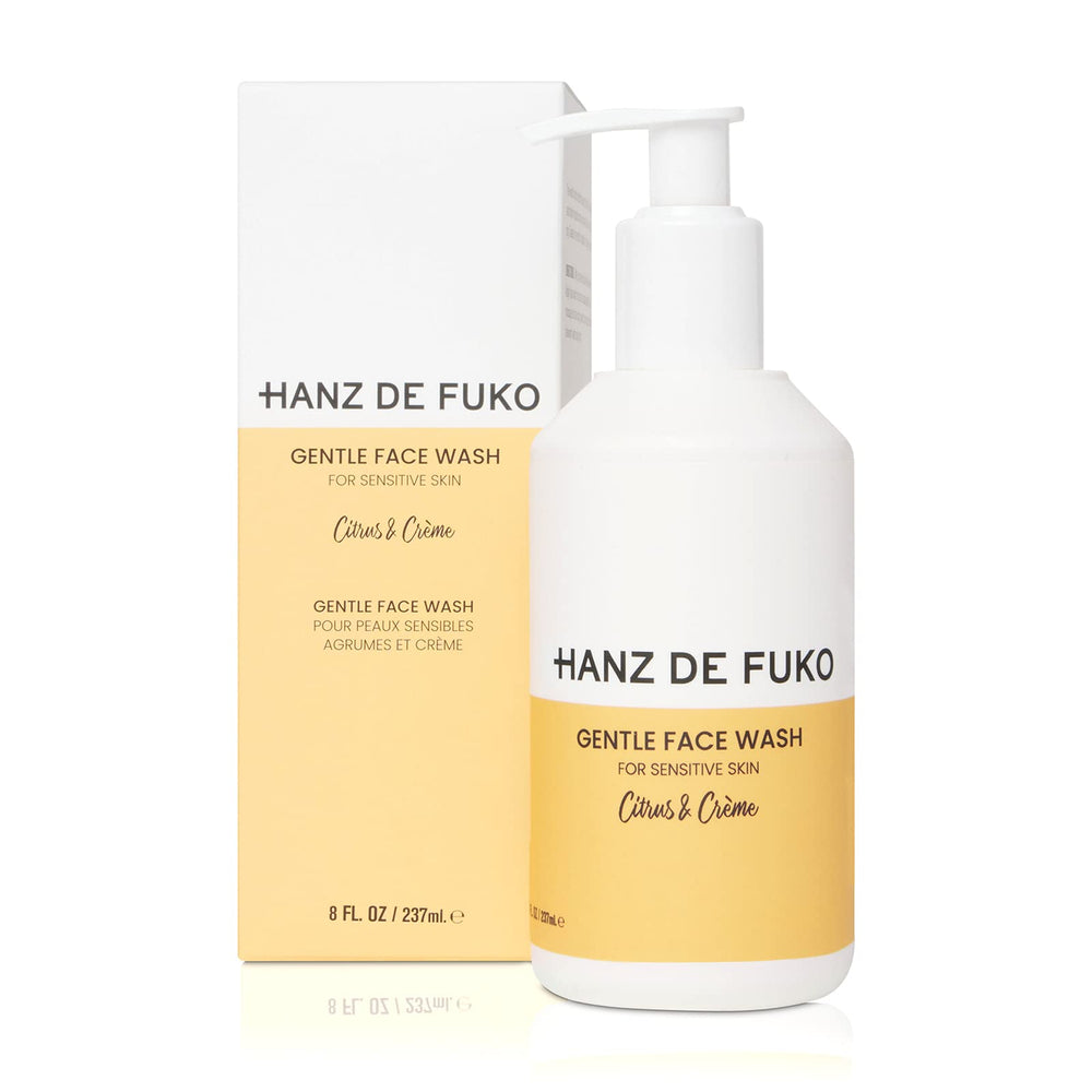 Hanz de Fuko Gentle Face Wash bottle with citrus-creme scent for sensitive skin