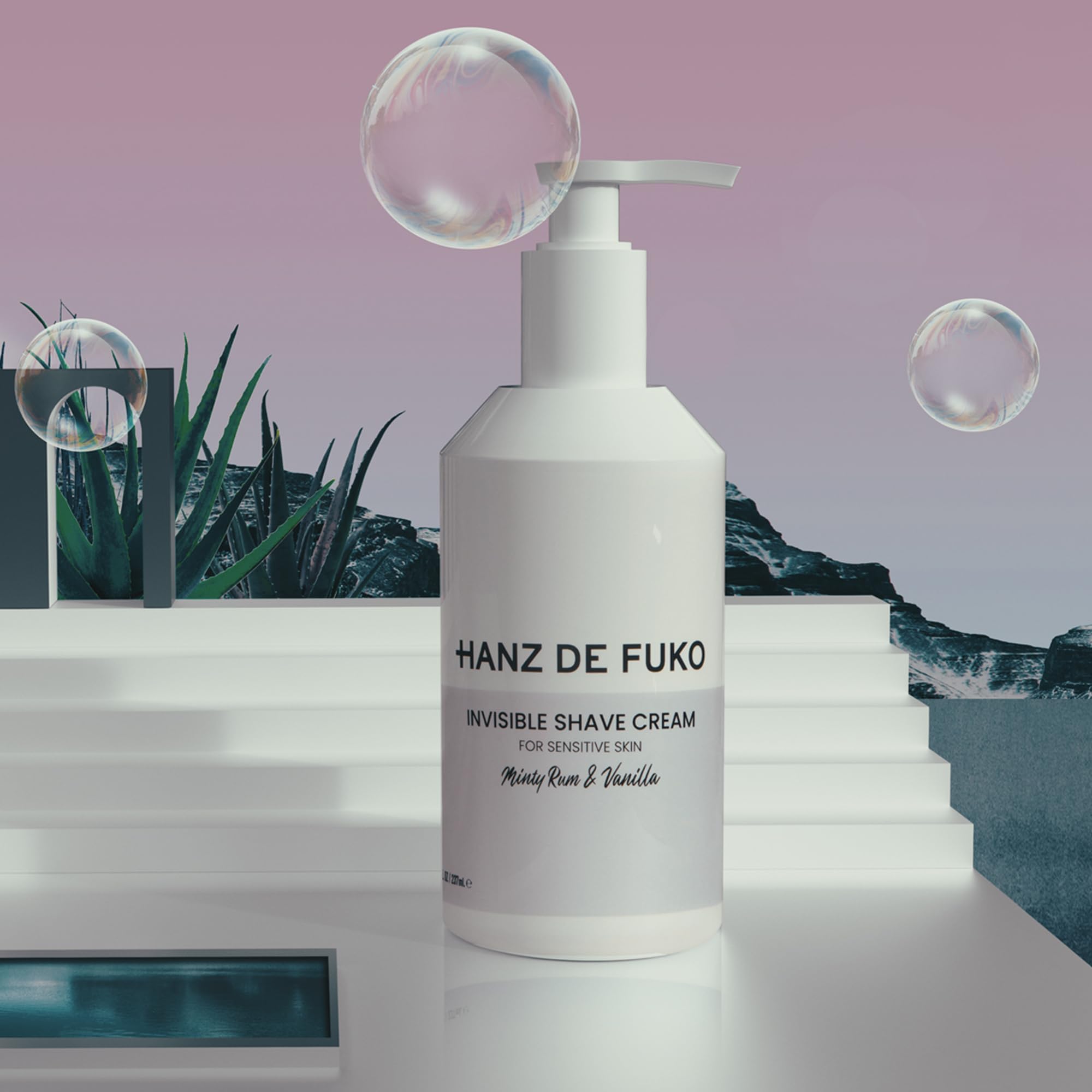 Hanz de Fuko Invisible Shave Cream minty vanilla scent enhances grooming routine.