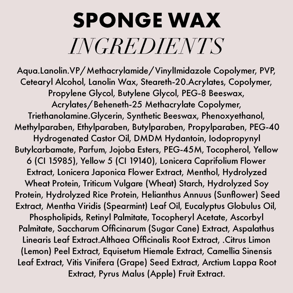 Tube close-up of Sponge Wax packaging to emphasize premium quality.