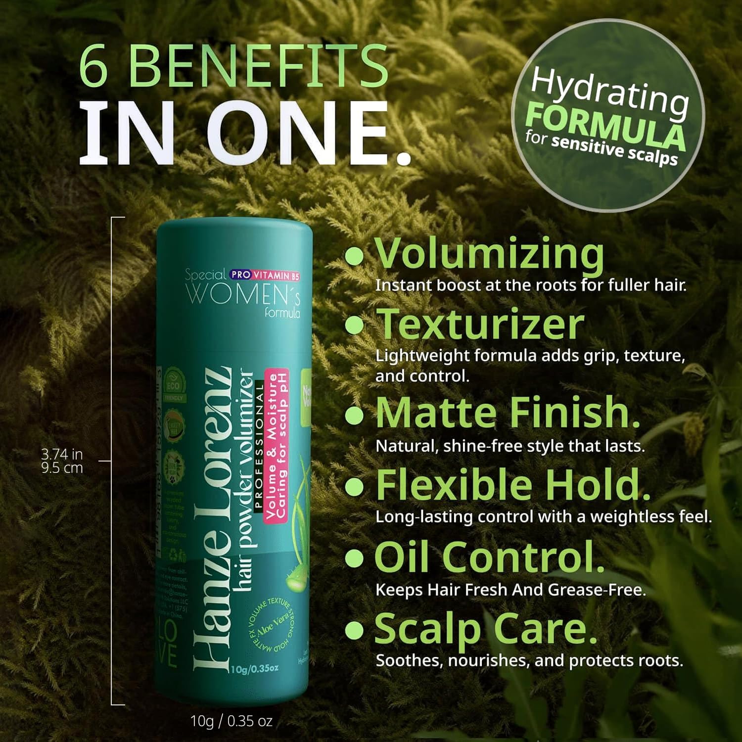 Hanze Lorenz Hair Texture Powder unscented formula is ideal for sensitive scalps.