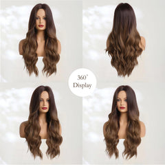 Haoland wig side view showcasing flowing waves and secure fit.