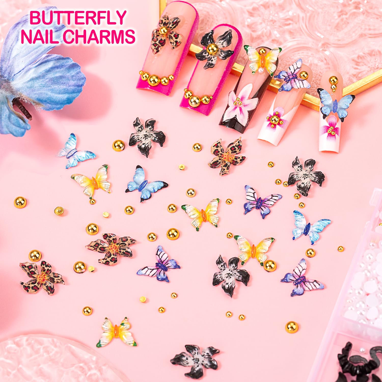 Haozher bow nail charms chic decorative accents.