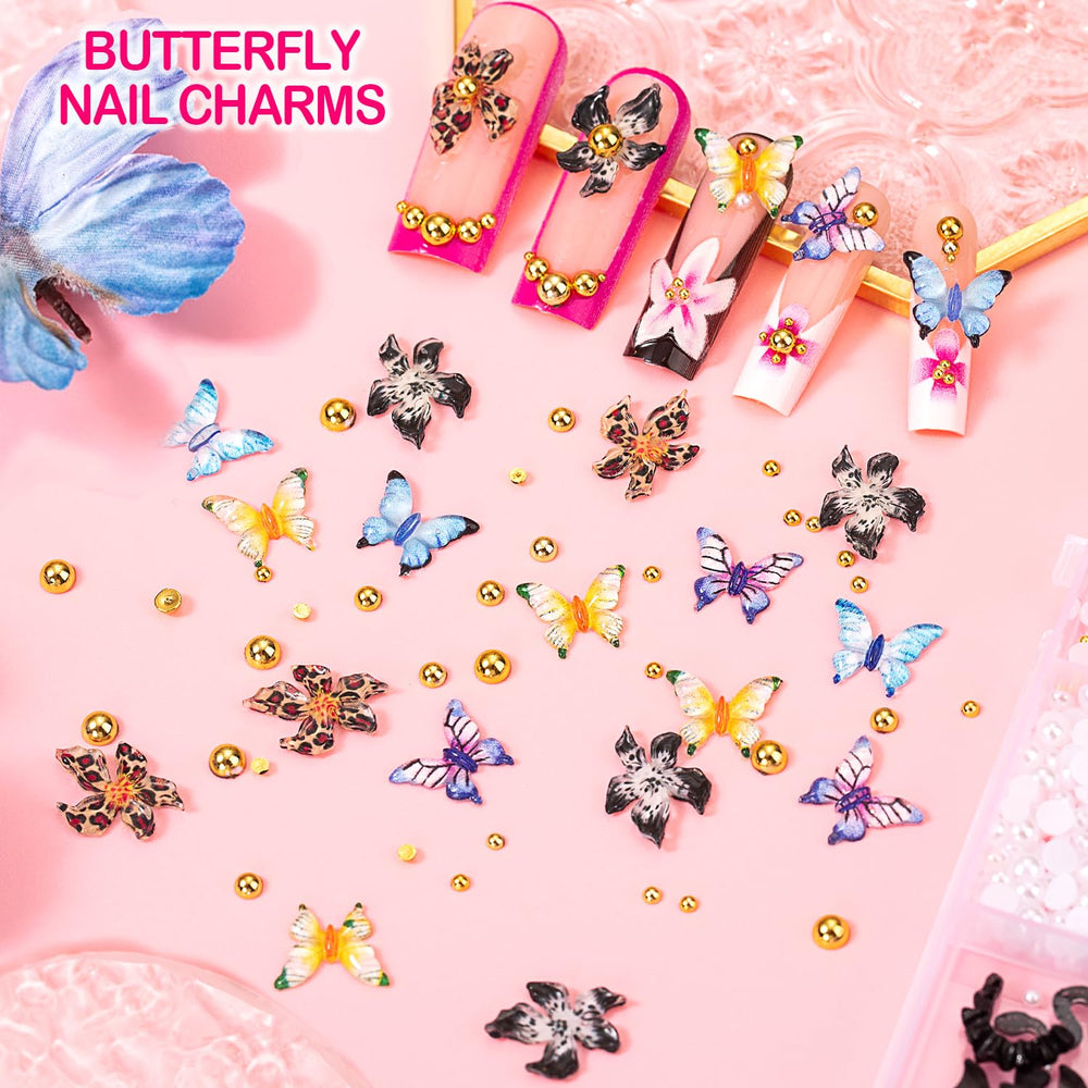 Haozher bow nail charms chic decorative accents.