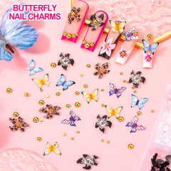 Haozher bow nail charms chic decorative accents.