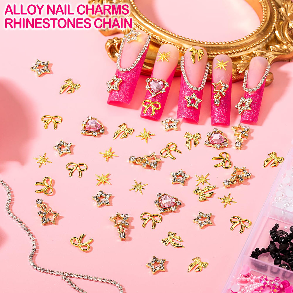 Haozher flower charms delicate manicure accents.