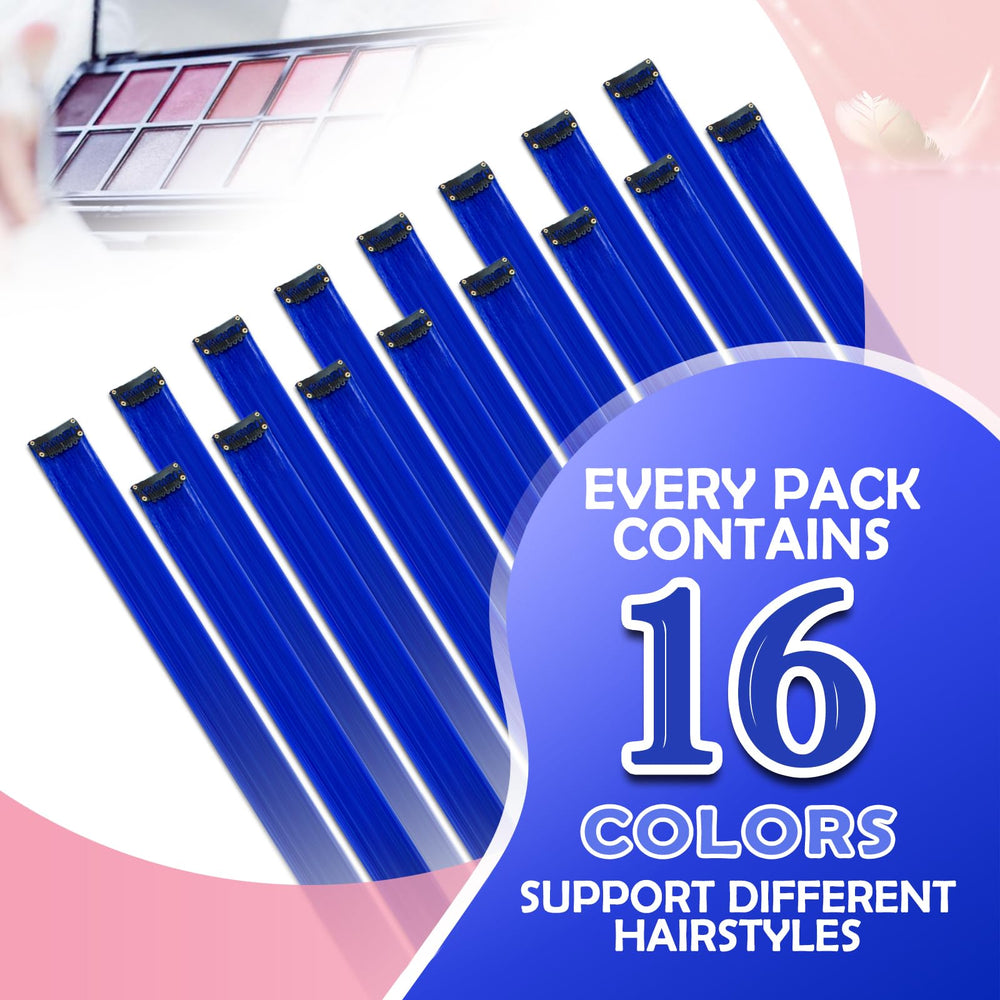 HappClan blue extensions showcasing rainbow highlights for vibrant daily outfits