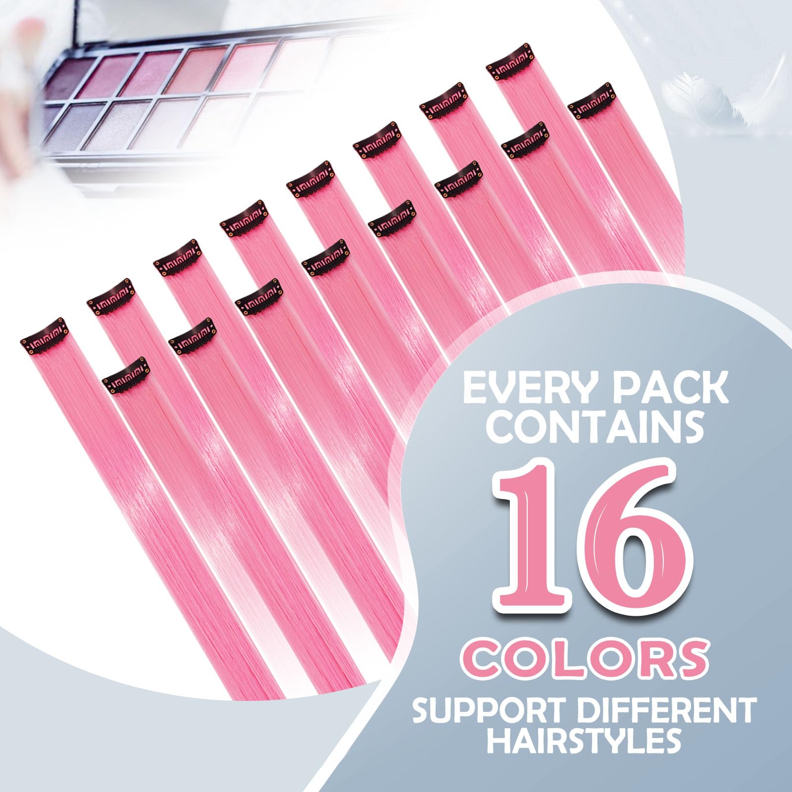 HappClan deep pink extensions close-up with glossy synthetic fibers