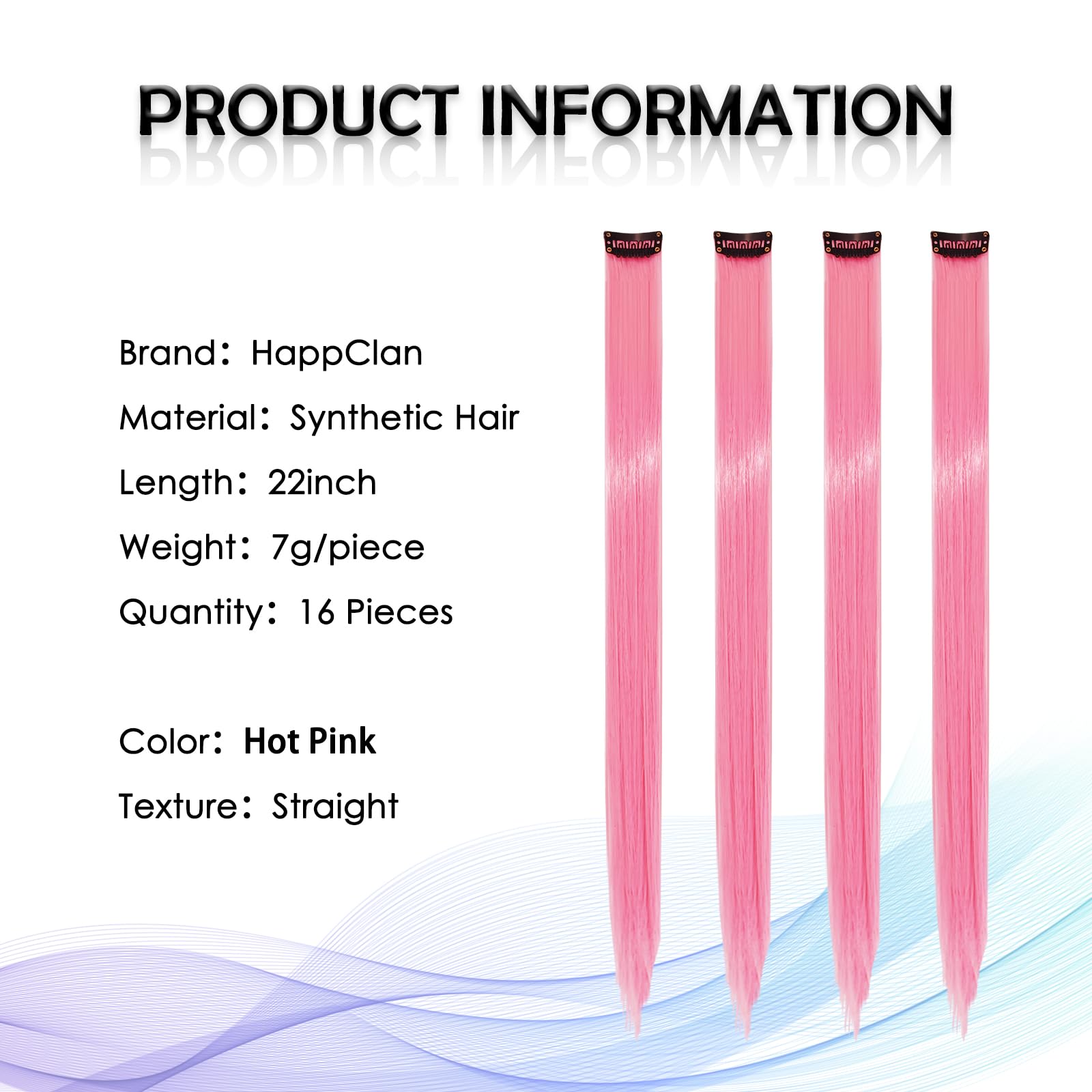 HappClan synthetic hair extensions with soft shine for easy styling