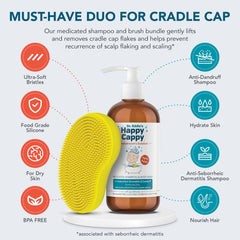 Happy Cappy Beanie Brush with soft bristles for soothing scalp massage.