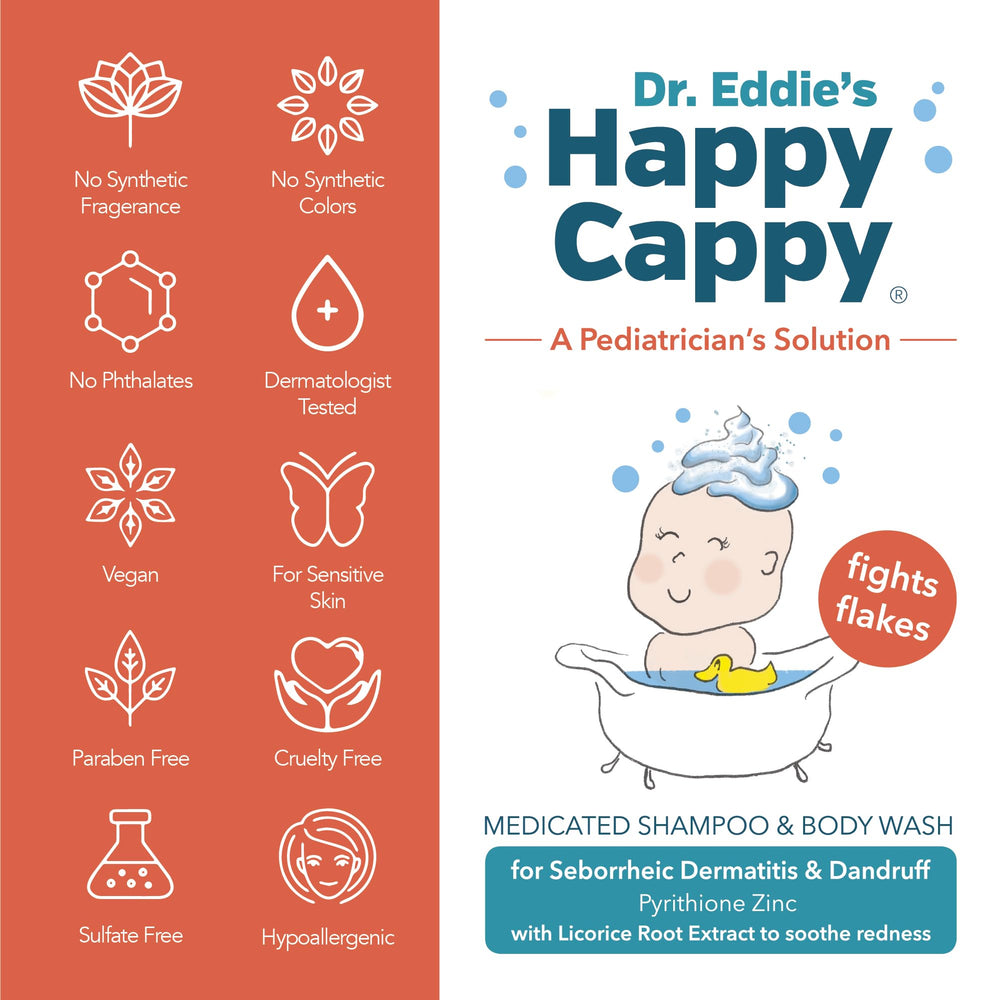 Happy Cappy pump dispenser enables easy, gentle application.
