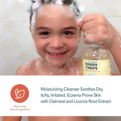 Happy Cappy shampoo lather close-up highlighting fragrance-free formula