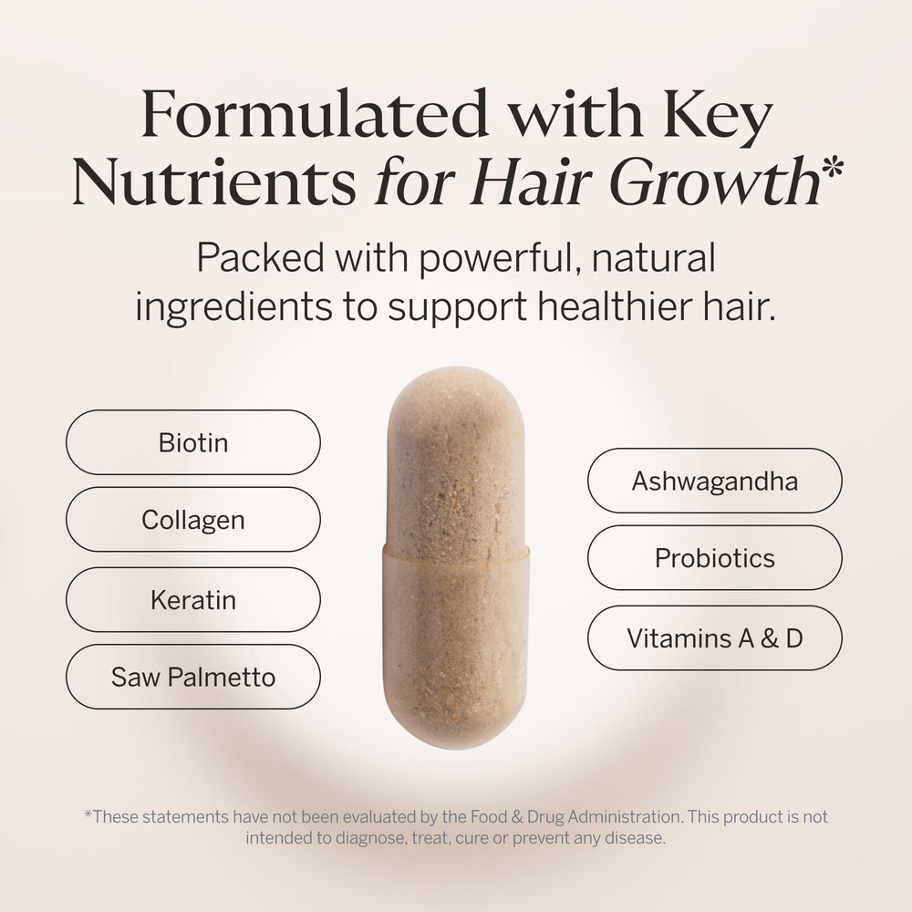 Happy Head saw palmetto and ashwagandha ingredients support hair health.
