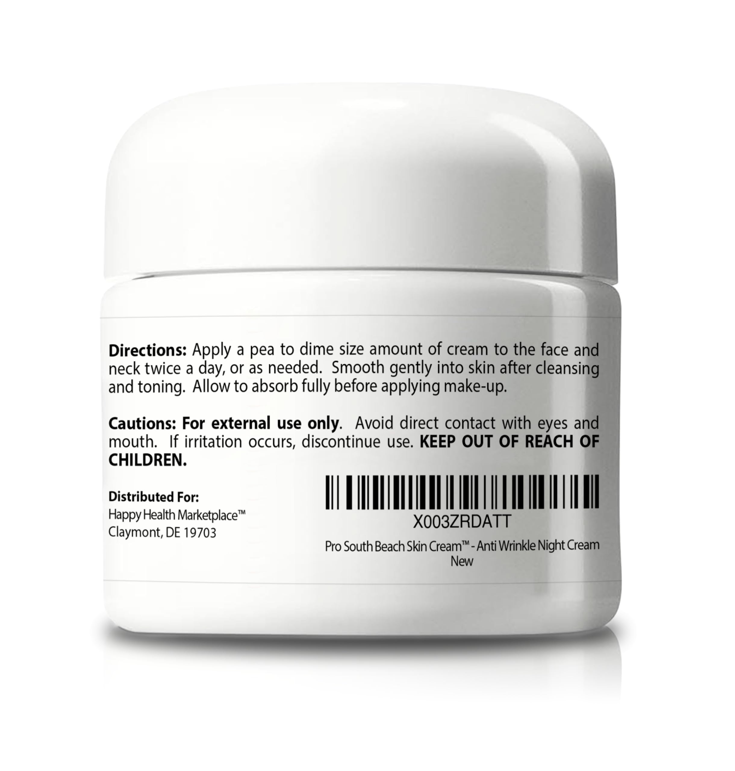 Day and night use with Happy Health Pro South Beach Skin Cream for routine.
