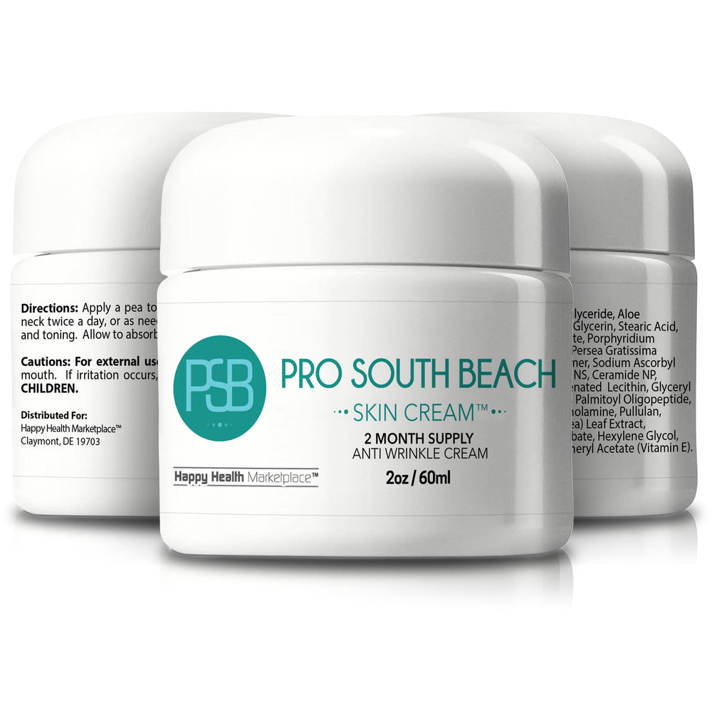 Ingredient spotlight: collagen, vitamins, ceramides in Happy Health Pro South Beach Cream.