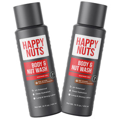 Happy Nuts Big Wood Body Wash bottle ready for a refreshing daily cleanse.