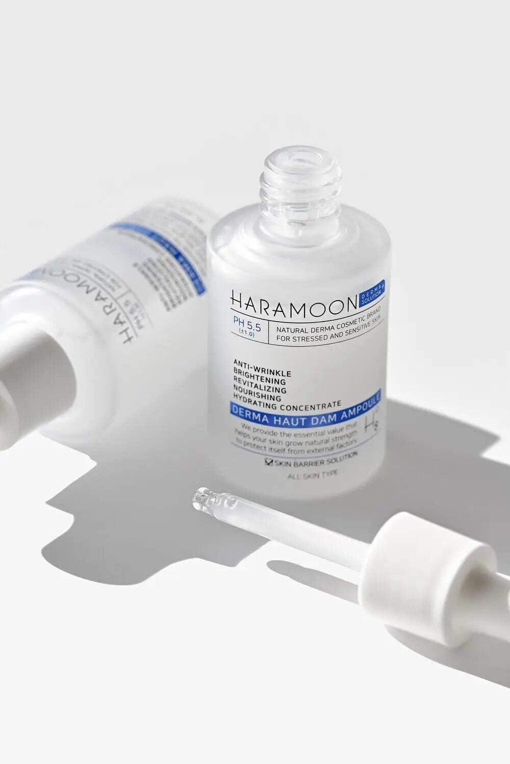 HARAMOON Ampoule routine step visual suggesting simple daily skincare ritual