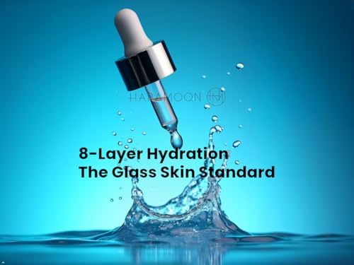 HARAMOON Hyaluronic Acid Ampoule texture highlights lightweight, non-greasy moisture for a dewy finish