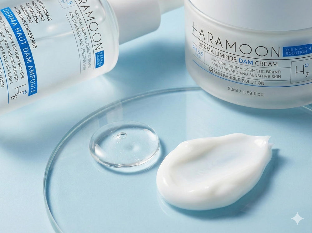 HARAMOON Hydration boost image conveying dewy glow and reinforced moisture barrier