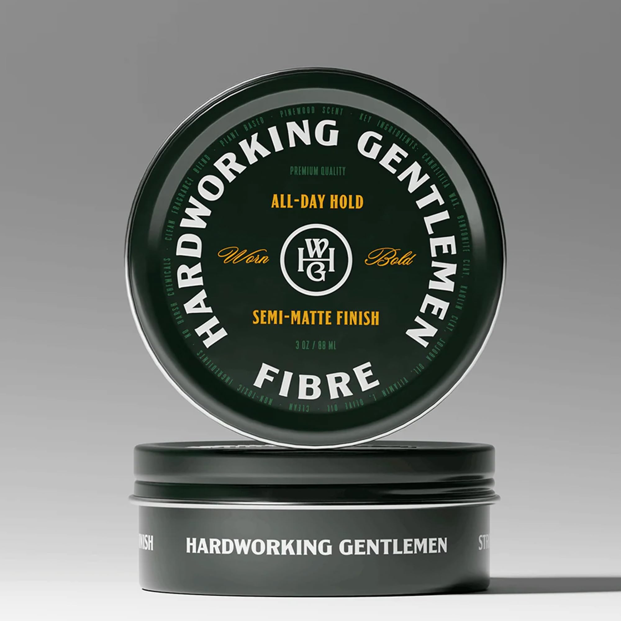 Hardworking Gentlemen Fibre ingredients include jojoba oil and vitamin E nourishing hair.