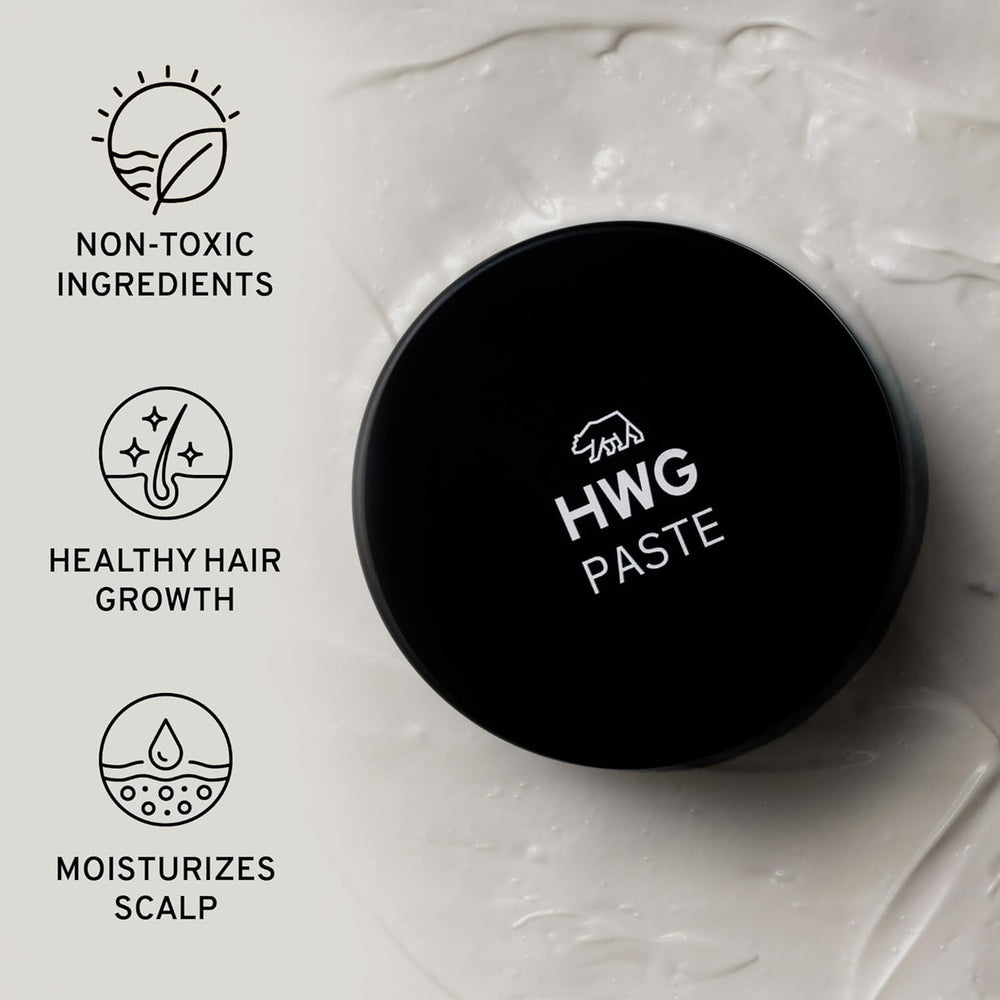 Hardworking Gentlemen hair paste jar closeup highlighting lightweight texture for definition