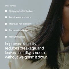 Applying Harklinikken Daily Conditioner to hair lengths for hydration