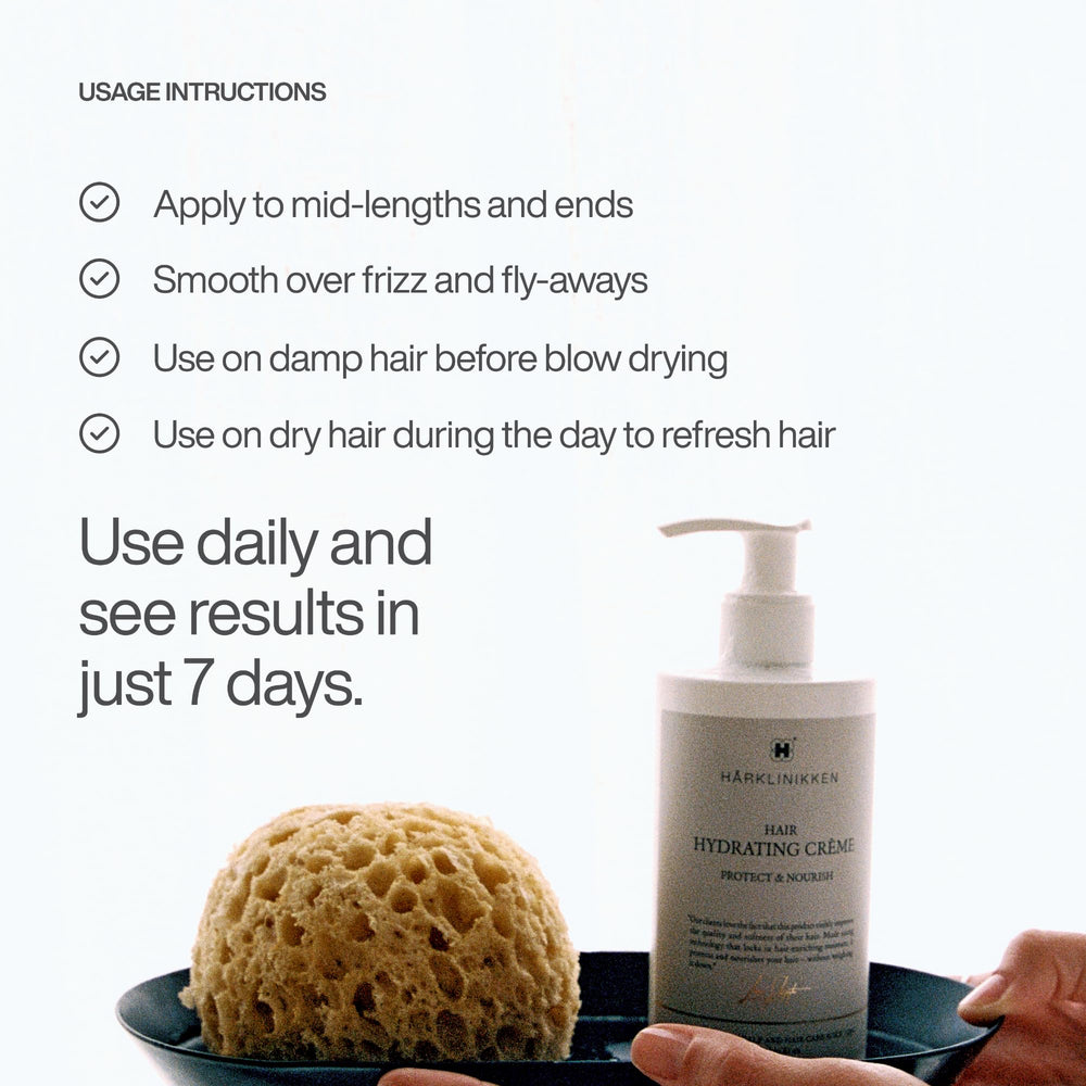 Harklinikken Hair Hydrating Creme frizz control shot highlights smoothing on fly-aways