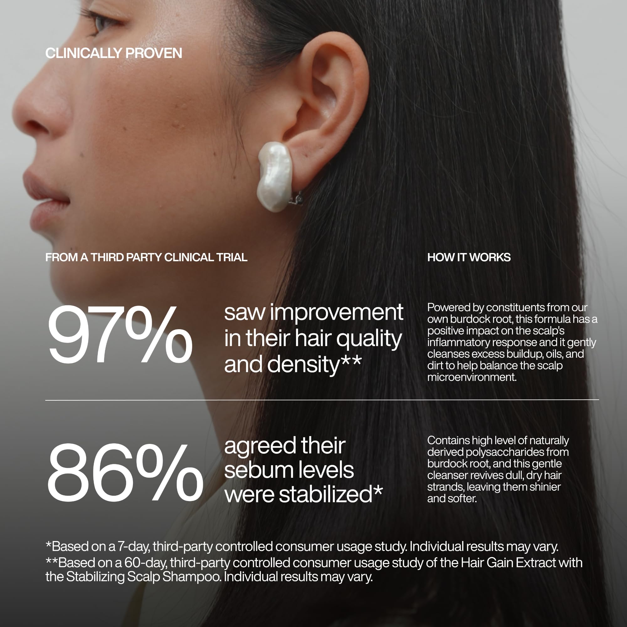 Harklinikken Stabilizing Scalp Shampoo on color-treated hair, aiming to protect color and clean gently