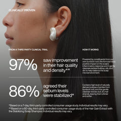 Harklinikken Stabilizing Scalp Shampoo on color-treated hair, aiming to protect color and clean gently