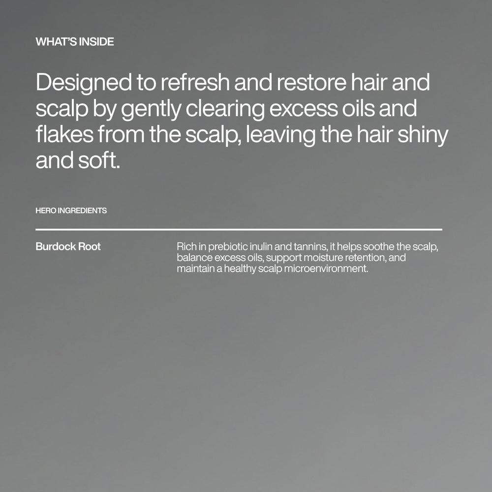 Harklinikken Stabilizing Scalp Shampoo scalp close-up reveals balanced sebum and calm skin
