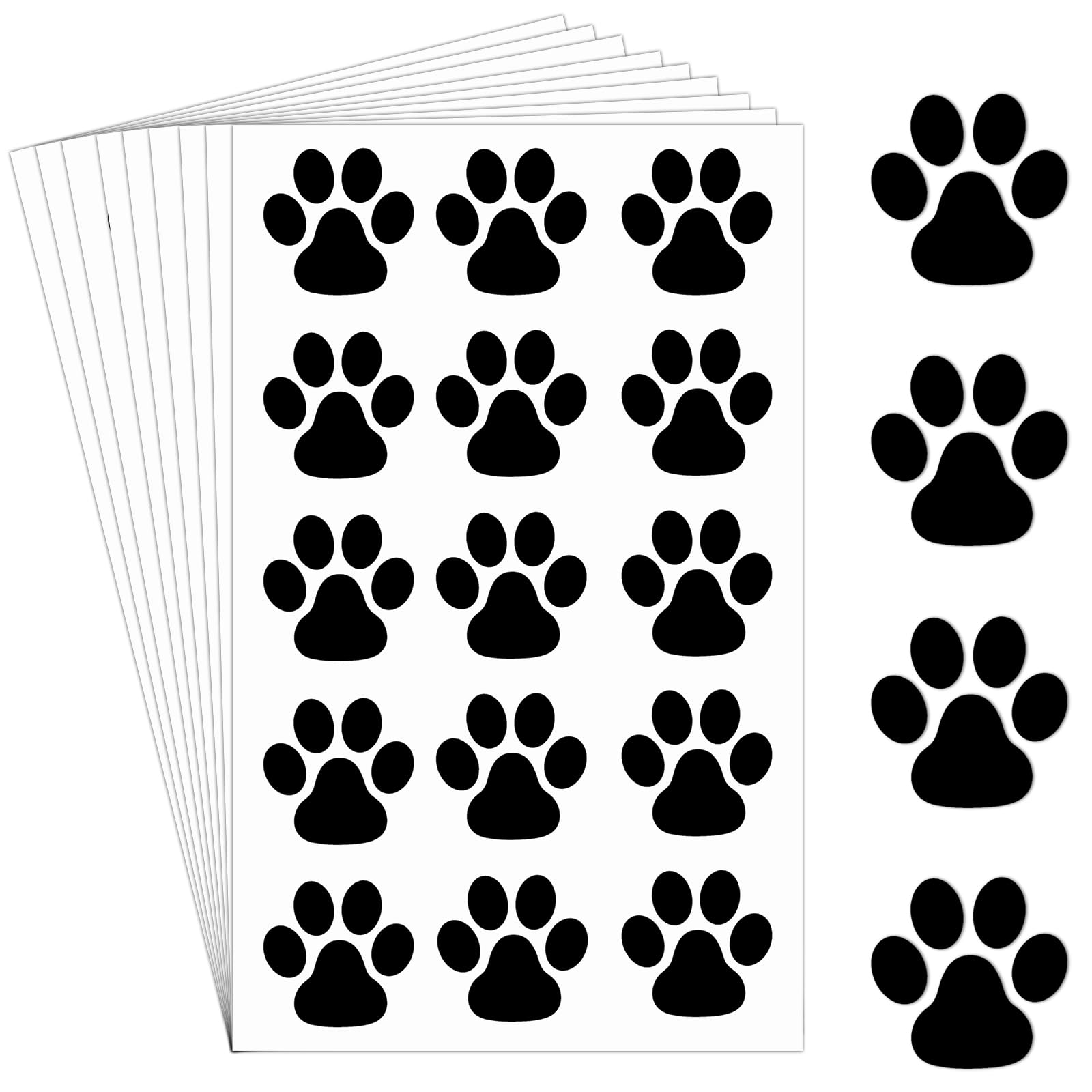 Harloon paw print tattoos — 20-sheet package for big parties