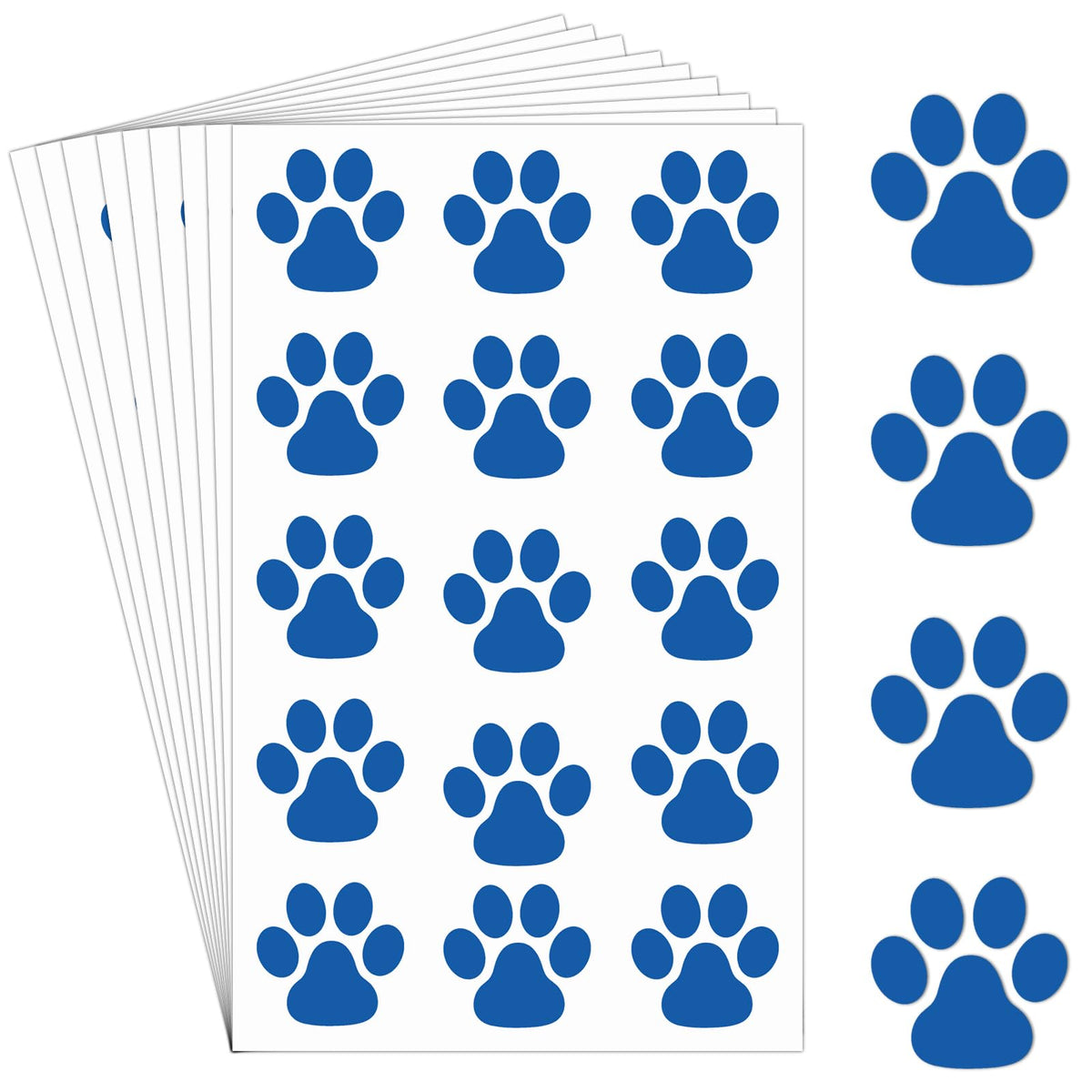 Harloon blue paw print tattoo sheets for party decor