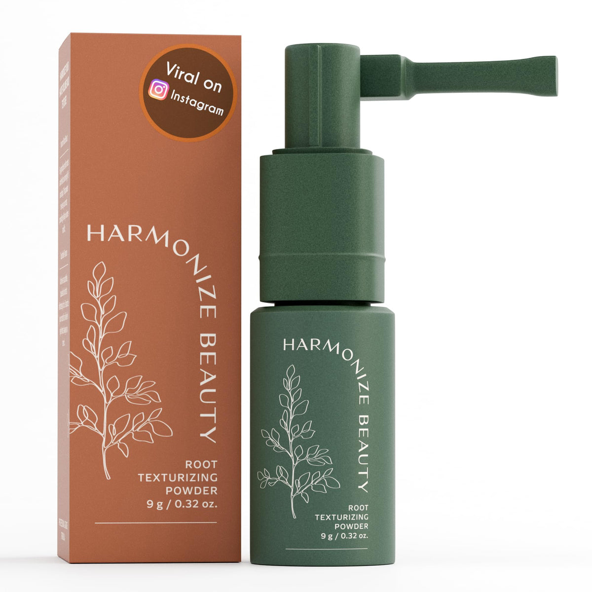 Harmonize Beauty Root Texture Powder bottle lifts roots for fuller hair